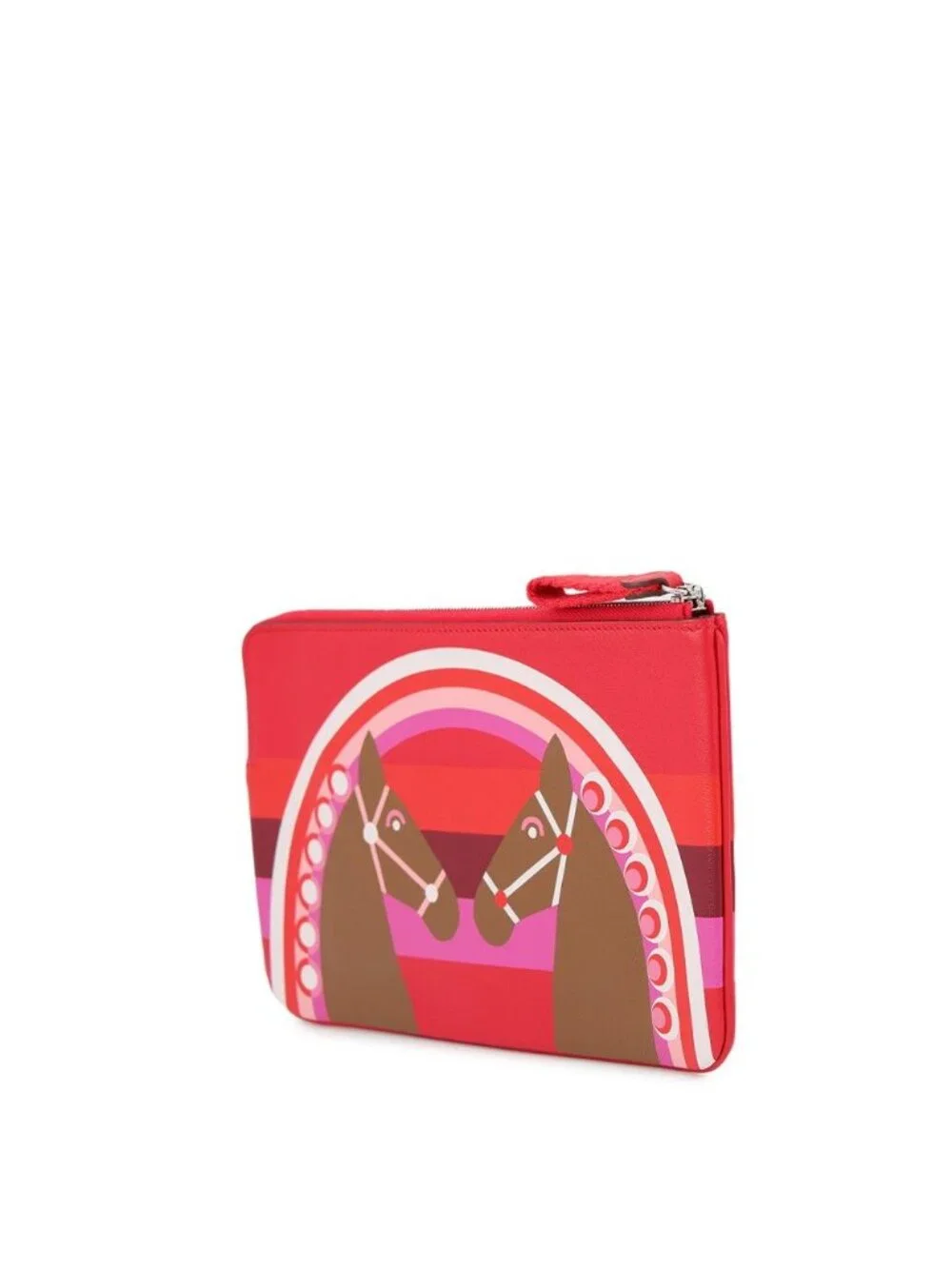 Hermes Pouch Carre Pocket Long Rainbow Love Rouge de Coeur Halzan Silver Swift